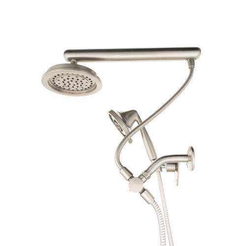 Oxygenics® RainBar® with Burst® 17-Spray Setting Brushed Nickel Rain Showerhead with Handheld Showerhead