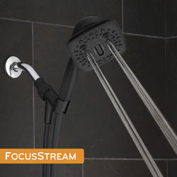 Oxygenics® PowerWave™ 6-Spray Setting Matte Black Handheld