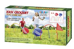 Kovot Giant Kick Croquet Game Set  Includes Inflatable Croquet Balls,  Wickets & Finish Flags 