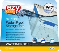 Ezy Storage IP67 Rated 18 Liter Waterproof Plastic Storage Tote