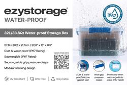 Ezy Storage 33.8qt IP67 Waterproof File Storage Box
