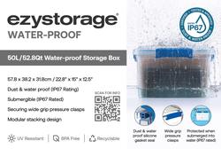 Ezy Storage Waterproof Clear Latching Tote, 50 L