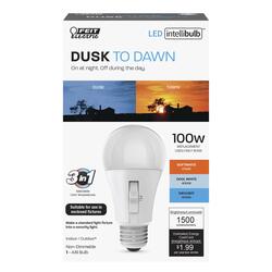 Feit Electric 100 Watt Equivalent A19 White Adjustable Dusk To