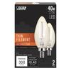 Feit Electric® 40-Watt Equivalent B10 Soft White Dimmable LED Light Bulb - 2 Pack