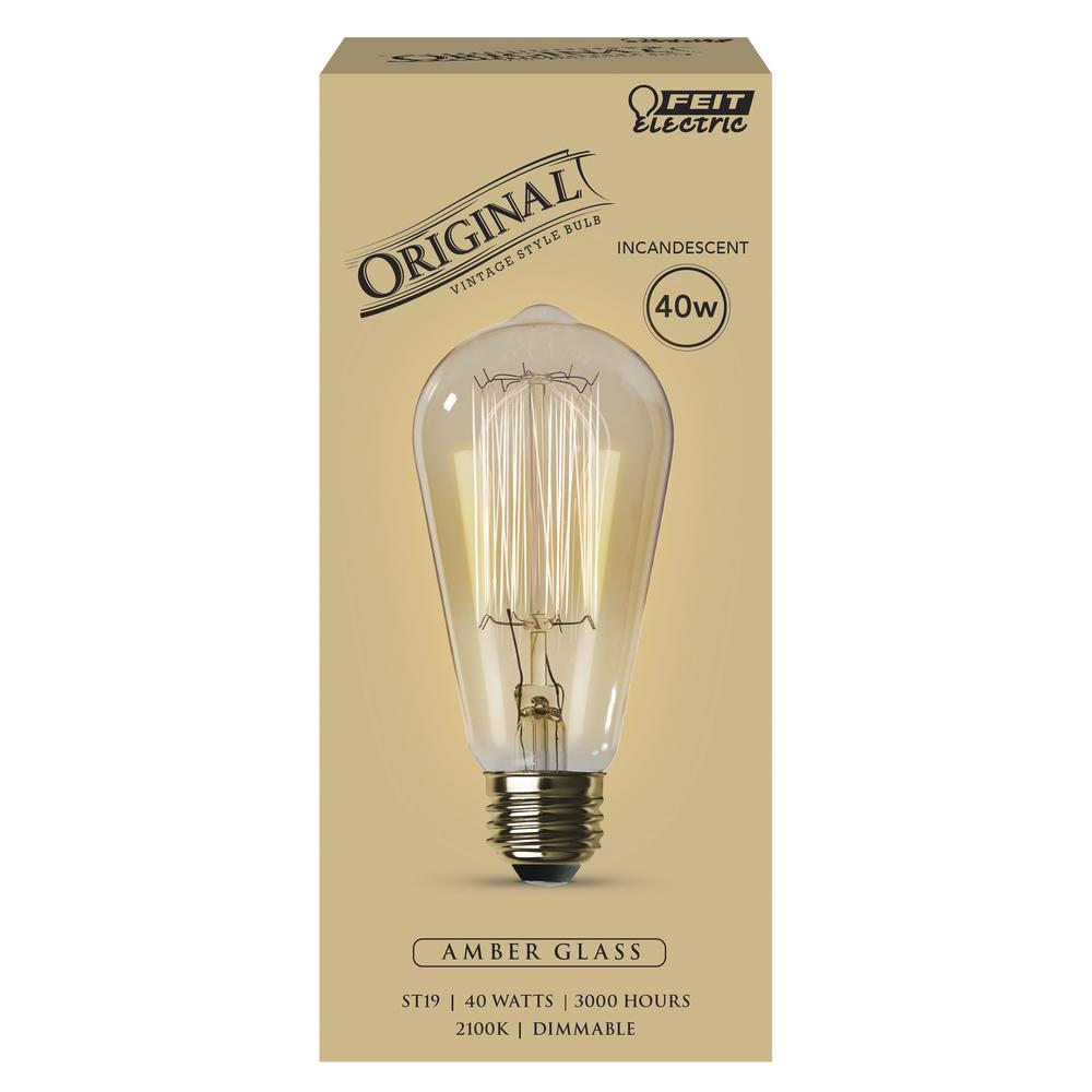 Feit Electric 100-Watt Equivalent G40 Dimmable LED Clear Glass Vintage Edison Light Bulb With Cage Filament Soft White (2-Pack) Feit Electric 100-Watt Equivalent G40 Dimmable LED Clear Glass Vintage Edison Light Bulb With Cage Filament Soft White (2-Pack)