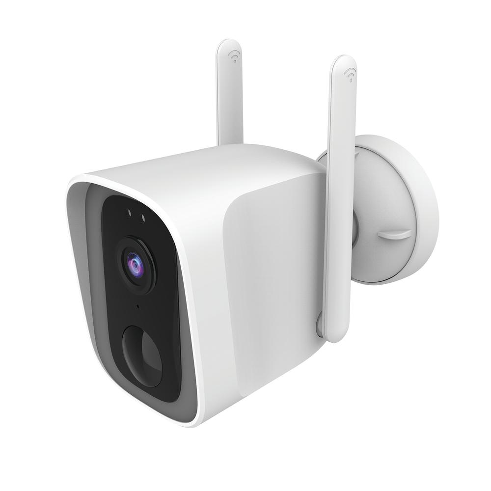 Feit Electric Battery Powered Outdoor Black/White Wi-Fi Security Camera