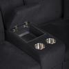 Oversized 2-Seat Corduroy Fabric Sofa with Cupholders - Black