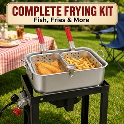 Red Mountain Valley® Propane Gas Dual Basket Fryer - 18 Qt. at