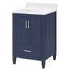 Craft + Main® Pike 24"W x 22"D Aegean Blue Vanity and Carrara White Engineered Stone Vanity Top with Rectangular Undermount Bowl