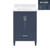 Craft + Main® Pike 24"W x 22"D Aegean Blue Vanity and Carrara White Engineered Stone Vanity Top with Rectangular Undermount Bowl