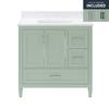 Craft + Main® Pike 36"W x 22"D Sea Green Vanity and Carrara White Engineered Stone Vanity Top with Rectangular Undermount Bowl