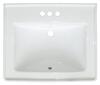 Craft + Main® Cavalier 24-1/2"W x 20-1/2"D White Square Bathroom Pedestal Sink with Base (4" Center)