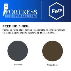 Fortress Building Products 6.1-in x 1.57-in Black Sand Steel Rail Bracket (4-Pack)