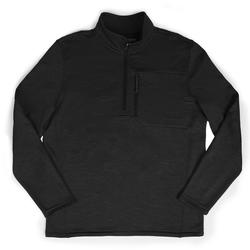 Free Country® Men's Black Spacedye Grid Fleece 1/4 Zip Pullover
