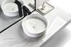 Tuscany® Porto 16"W x 16"D White Marble Ceramic Round Bathroom Vessel Sink