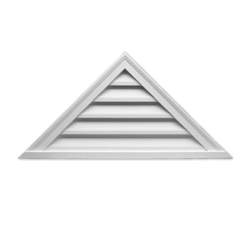 48 in. x 18 in. Triangle White Polyurethane Weather Resistant Gable Louver Vent 48 in. x 18 in. Triangle White Polyurethane Weather Resistant Gable Louver Vent