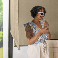 Coolaroo Sesame Cordless Fabric Exterior Roller Shade - 48