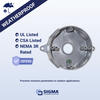 Sigma Engineered Solutions® Round 1/2" 5-Hole Weatherproof Gray Electrical Outlet Box