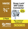 Sigma ProConnex® 3/4" Non-Metallic (NM) Snap Lock® Cable Connector - 2 Pack