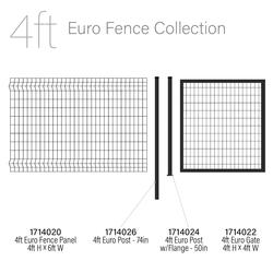 Ironcraft Fences 6 ft. x 6 ft. Euro Steel Fence Panel, Black