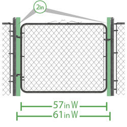 Fit Right 6-ft H x 6-ft W Galvanized Metal Walk-thru Chain Link Fence Gate  Kit with Mesh Size 2-in in the Chain Link Fencing department at