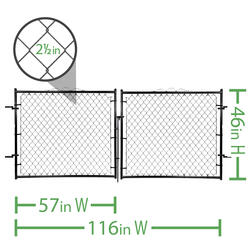 4' x 10' Black Chain-Link Fence Gate at Menards®