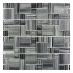 GBM® Handicraft II Calligraphy 12 x 12 Random Stripe Glass Mosaic Tile