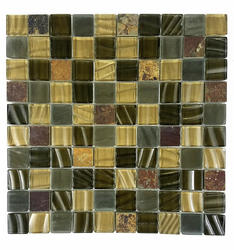 GBM® New Era II California 12 x 12 Random Linear Glass and Stone Mosaic Tile