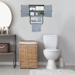 Excello 17"W x 8"D x 21"H Gray Barn Door Bathroom Wall Cabinet at Menards®
