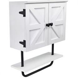 Excello 17"W x 8"D x 21"H White Barn Door Bathroom Wall Cabinet at Menards®