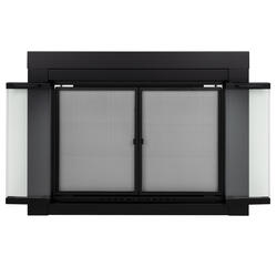 Pleasant discount Hearth AT-1000 Ascot Fireplace Glass Door, Black, Small