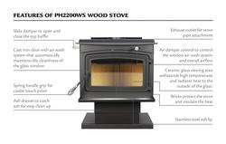 Pleasant Hearth 2,200 Square Feet Wood Burning Stove, Large - WS