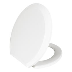 Home + Solutions Nightlight Round White Plastic Toilet Seat at