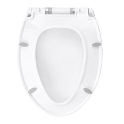 Lumiere Elongated Quick-Release Toilet Seat with Night Light - White