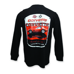 Buckhorn River Men's Black Corvette Sportscar Long Sleeve Graphic Tee ...