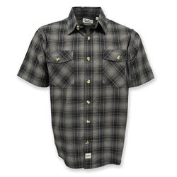 Eddie Bauer® Workwear Men's Gravel Plaid Short Sleeve Button Down Shirt -  X-Large