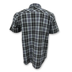 Eddie Bauer® Workwear Men's Black Plaid Short Sleeve Button Down Shirt -  Small