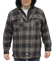 RW Rugged Wear® Men's Anthracite Flannel Shirt Jacket with Hood