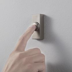 Heath Zenith Wireless Doorbell Push Button - Satin Nickel at Heath Zenith Wireless Doorbell Push Button - Satin Nickel at