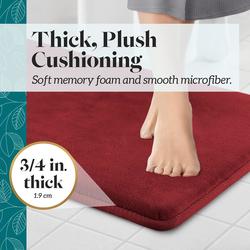 Mainstays 17 x 24 Red Performance Shiny Chenille Absorbent Memory Foam Bath Mat - Each