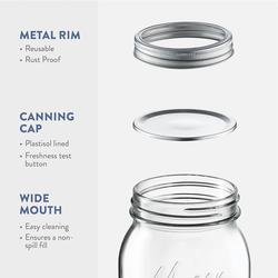 Paksh Novelty Mason Jars - Food Storage Container - 4-Pack Regular Mouth  Glass Jars- Airtight Container for Pickling, Canning, Candles, Home Decor