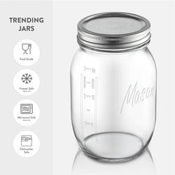 Paksh Novelty Wide Mouth Glass Mason Jar 64 Oz - 4 Pack - Wide Mouth,  Airtight Lid, USDA Approved BPA-Free Dishwasher Safe Canning Jar for  Fermenting