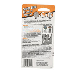 GOR7500101, Gorilla® 7500101 Super Glue with Brush and Nozzle Applicators,  0.35 oz, Dries Clear