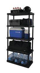 HDX 36” x 72” 5-Tiered Ventilated Plastic Storage Shelving Unit w/ Raised  Feet and Tool-Free Assembly