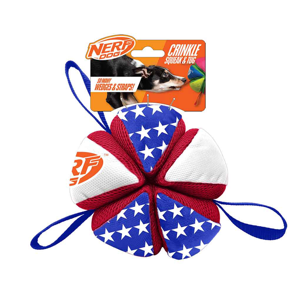スポーツトイ・アクショントイ Slam Dunk - Jake Bullock Nerf Dog™ Americana Squeak and Crunch Wedge Ball Dog Toy at Menards®