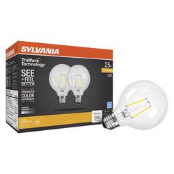 Sylvania® TruWave™ 25-Watt Equivalent G25 Soft White Dimmable LED Light ...