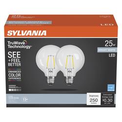 Sylvania® TruWave™ 25-Watt Equivalent G25 Bright White Dimmable LED ...