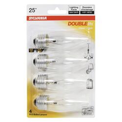 Sylvania® 25W B10 Double Life Dimmable Incandescent Light Bulb, Clear ...