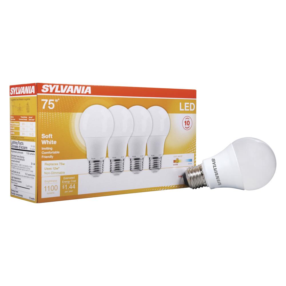 Sylvania 75-Watt Equivalent A19 Dimmable Eco-Incandescent Light Bulb Soft White (4-Pack) Sylvania 75-Watt Equivalent A19 Dimmable Eco-Incandescent Light Bulb Soft White (4-Pack)