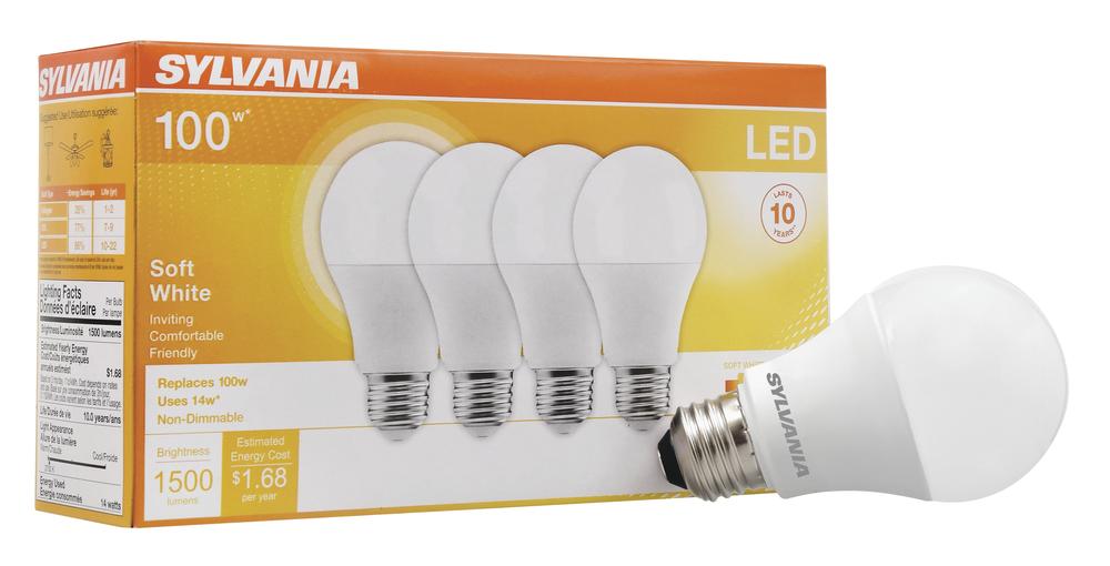 Sylvania® 100 Watt Equivalent Frosted A19 E26 Soft White LED Light Bulb - 4 Pack